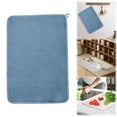 thumbnail image 1 of Dish Drying Mat, Extra Large 24x17 Inch Absorbent Microfiber Drainer, Pinstripe Blue DesignforKitchen Countertop, Drying Rack Liner and Protector, 45x60cm, 1 of 9
