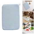 thumbnail image 1 of Dish Drying Mat, Extra Large 24x17 Inch Absorbent Microfiber Drainer, Pinstripe Blue DesignforKitchen Countertop, Drying Rack Liner and Protector, 45x60cm, 1 of 9