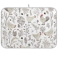 thumbnail image 1 of Dish Drying Mat Floral Chicken Leaves Kitchen Mats Microfiber Counter Absorbent Dish Pad Drainer Rack 18"x24", 1 of 7