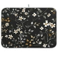 thumbnail image 1 of Dish Drying Mat Flower on Black Kitchen Mats Microfiber Counter Absorbent Dish Pad Drainer Rack 16"x18", 1 of 7
