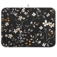 thumbnail image 1 of Dish Drying Mat Flower on Black Kitchen Mats Microfiber Counter Absorbent Dish Pad Drainer Rack 18"x24", 1 of 7