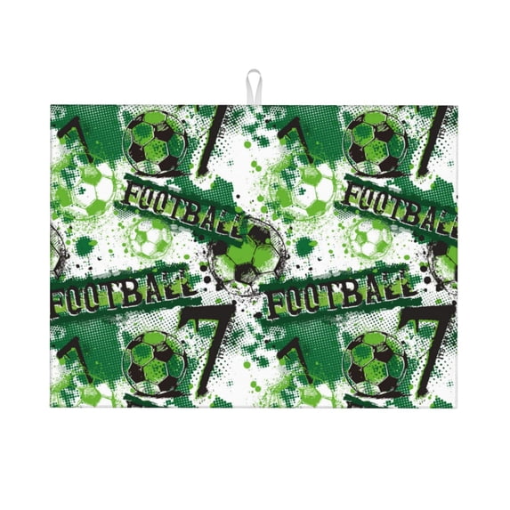 Dish Drying Mat, Football 7 Highly Absorbent Microfiber Drying Mat Kitchen Counter or Sink Drawer Liner, 18x24 Kitchen Drying Mat Coffee Mat Kitchen Essentials