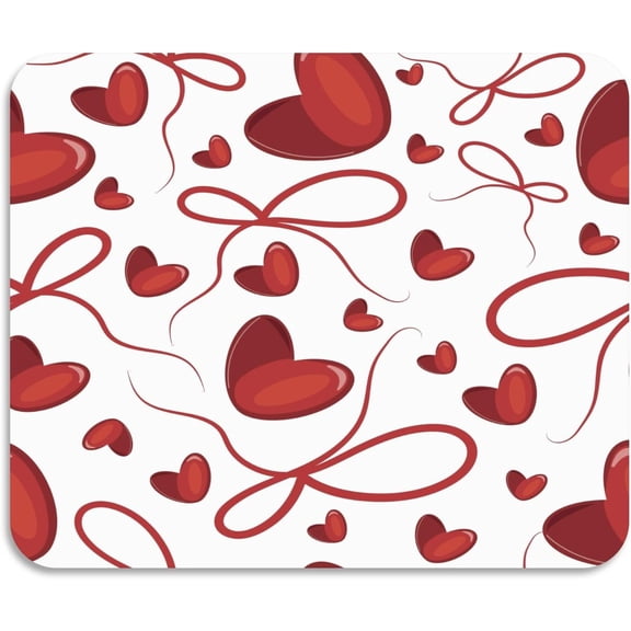 Dish Drying Mat, Hearts with Ribbon and Bow 24x18inch Absorbent Coffee Mat,Non-slip Rubber Backed,Easy Clean,Hide Stain Kitchen Pad for Kitchen Counter,Coffee Bar,Sink