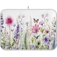 thumbnail image 1 of Dish Drying Mat Herbs and Wild Flowers Absorbent Dry Mats for Dishes Draining Pad for Kitchen Countertop 16" x 18", 1 of 7