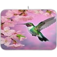 thumbnail image 1 of Dish Drying Mat Hummingbird Floral Absorbent Dry Mats for Dishes Draining Pad for Kitchen Countertop 18" x 24", 1 of 7