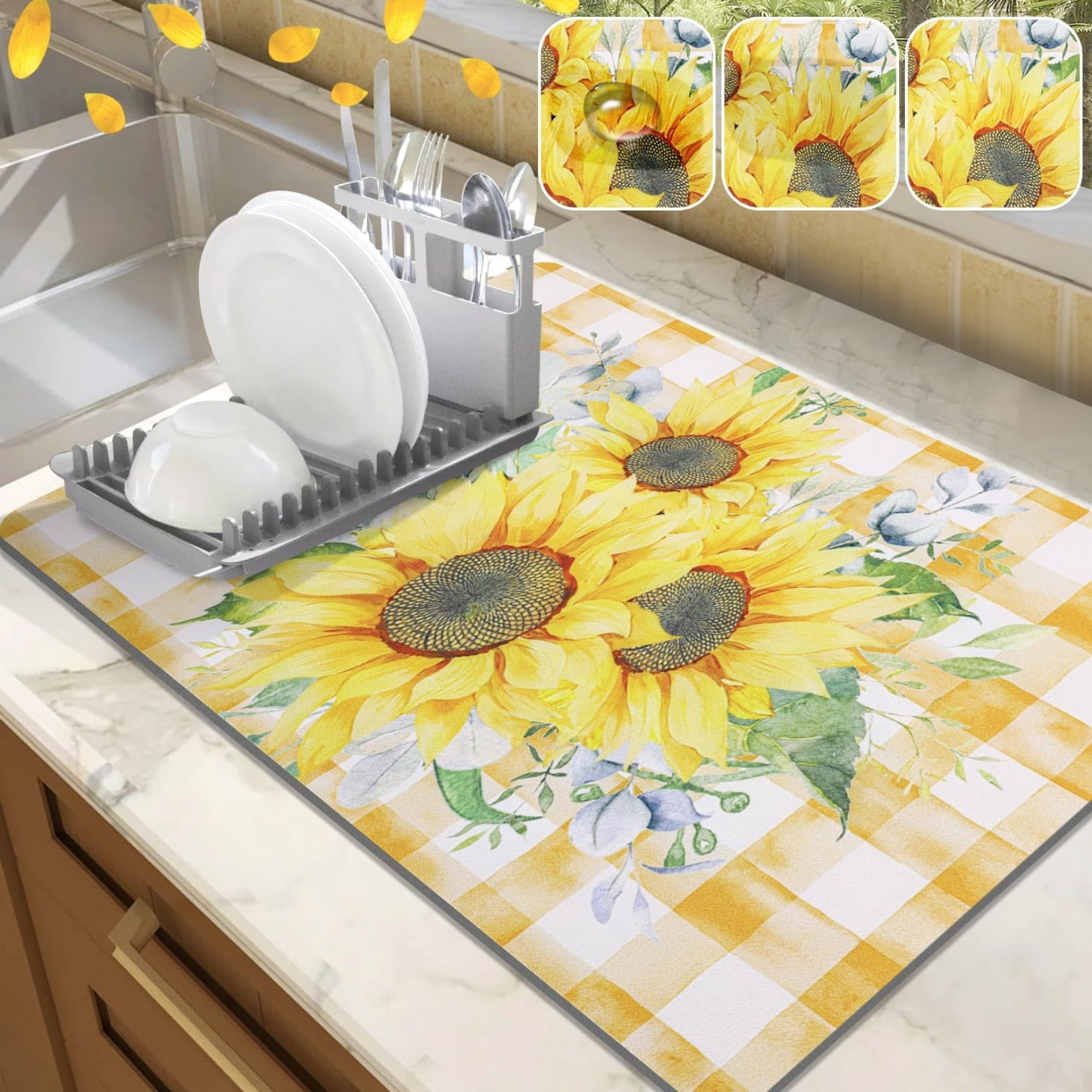 Dish Drying Mat for Kitchen Counter, 11.8