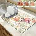thumbnail image 1 of Dish Drying Mat for Kitchen Counter, 12"x20" Absorbent Mat with Pink Roses Petals, Dish Drainer Rack Mat for Countertop Coffee Maker, Dining Room Decoration, 1 of 8