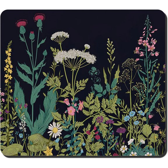 Dish Drying Mat for Kitchen Counter, 16 x 18" Cute Flower Theme Absorbent Heat Resistant Drying Pad with Non-slip Rubber, Coffee Bar Mats for Dish Rack Kitchen Decor Accessories, Black