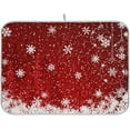 thumbnail image 1 of Dish Drying Mat for Kitchen Counter 18 x 16 Inch Romantic Christmas Snowflake on Red Microfiber Dish Mat Drying Pad Absorbent Dishes Pad Dish Drainer Rack Mats, 1 of 7