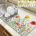 thumbnail image 1 of Dish Drying Mat for Kitchen Counter, 19.6"x31.5" Absorbent Mat with Green Plant Pattern, Dish Drainer Rack Mat for Countertop Coffee Maker, Dining Room Decoration, 1 of 5