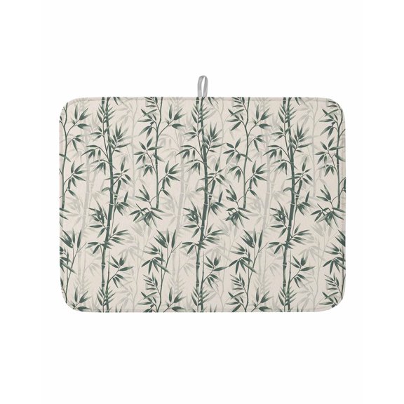 Dish Drying Mat for Kitchen Counter Beige Leaves Drying Pad Absorbent Drying Mats for Countertops Sinks Draining Racks Leaf Branch Plant Chinese Style Drainer Kitchen Accessories 18x24 Inch