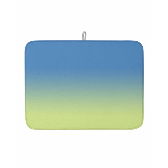 Dish Drying Mat for Kitchen Counter Blue and Yellow Ombre Drying Pad Absorbent Drying Mats for Countertops Sinks Draining Racks Gradient Gradual Color Drainer Kitchen Accessories 18x24 Inch