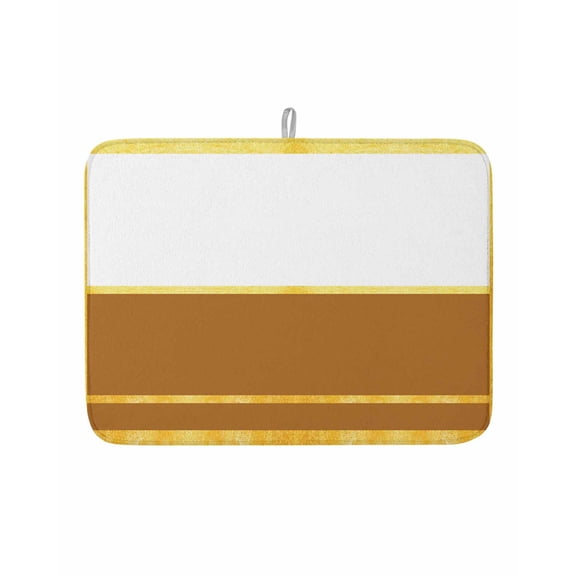 Dish Drying Mat for Kitchen Counter Brown Drying Pad Absorbent Drying Mats for Countertops Sinks Draining Racks Luxury Golden Stripes Lines Reversible Drainer Kitchen Accessories 18x24 Inch