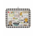 thumbnail image 1 of Dish Drying Mat for Kitchen Counter Cooking Kitchenware Gnome Drying Pad Absorbent Drying Mats for Countertops Sinks Draining Racks Kitchen Tool Black Plaid Drainer Kitchen Accessories 18x24 Inch, 1 of 7