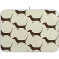 thumbnail image 1 of Dish Drying Mat for Kitchen Counter, Cute Brown Dachshund Dog Microfiber Kitchen Dish Mat Super Absorbent Dish Drainer Mat Heat-resistant Kitchen Counter Mat, 16x18 Inch, 1 of 7