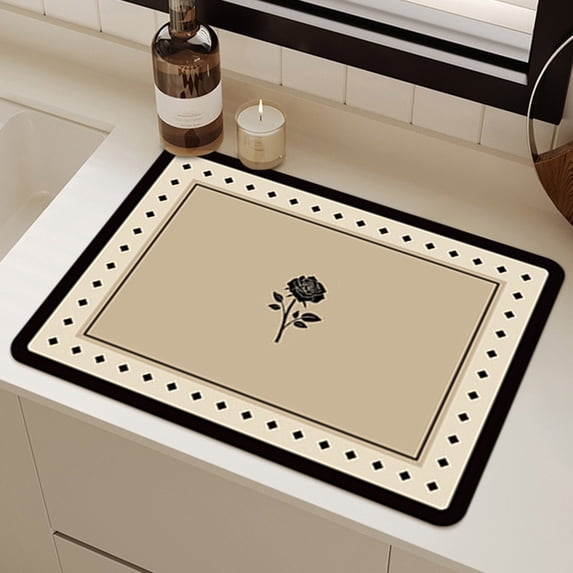 Dish Drying Mat for Kitchen Counter,Dish Drying Mat Super Absorbent Kitchen Counter Mat Rubber Backing Draining Mat Easy To Clean Kitchen Accessories Dish Rack Pad for Dishes, Utensils, Countertops