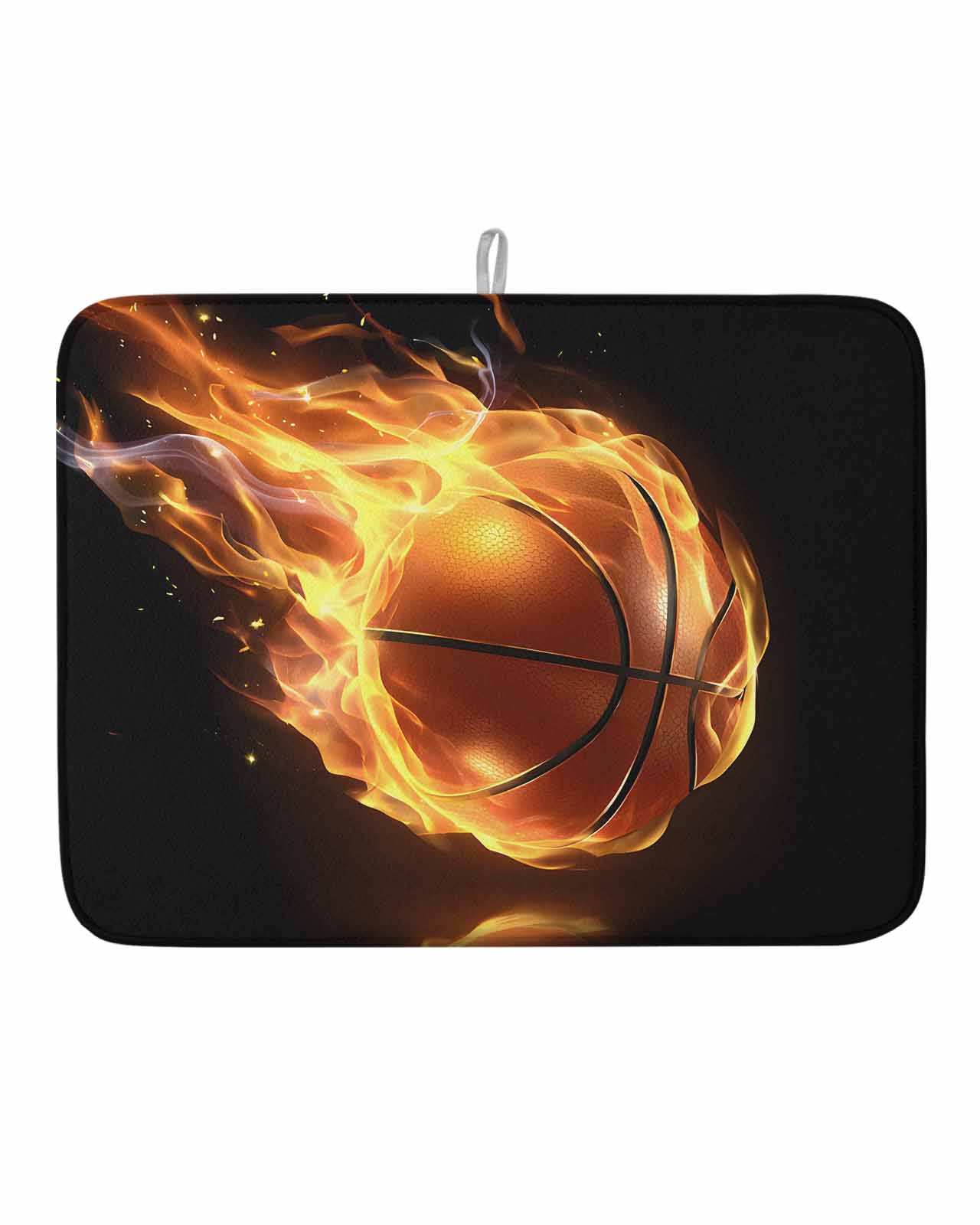 Dish Drying Mat for Kitchen Counter Flame Basketball Drying Pad ...