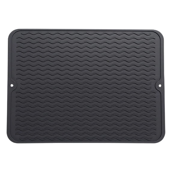Dish Drying Mat for Kitchen Counter, Heat Resistant Drainer Mats with Non-slip Backed, Hide Stain Kitchen Draining Mat,Quick-Dry, Hangable and Roll-Up for Storage,15.74x11.81 inch