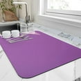 thumbnail image 1 of Dish Drying Mat for Kitchen Counter, Heat Resistant Drainer Mats with Non-slip Rubber Backed, Hide Stain Kitchen Super Absorbent Draining Mat, Easy to Clean Dish Rack Pad, Purple 16"x20", 1 of 9