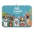 thumbnail image 1 of Dish Drying Mat Kitchen Counter Hello Summer Cute Dog Dishes Drainer Pad Absorbent Microfiber Reversible 18"x24", 1 of 7