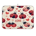 thumbnail image 1 of Dish Drying Mat Kitchen Counter Ladybugs Heart Love Dishes Drainer Pad Absorbent Microfiber Reversible 16"x18", 1 of 7