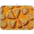 thumbnail image 1 of Dish Drying Mat Kitchen Counter Mat Dish Drying Pad Absorbent Microfiber Dish Drain Mat for Dishes Utensils Pots 16x18 Inches Orange Pizza, 1 of 6