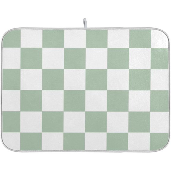 Dish Drying Mat for Kitchen Counter, Microfiber Absorbent Dish Draining Mat, Large Kitchen Drying Mat Heat Resistant Drying Pad for Counter 18x16 Cactus Green