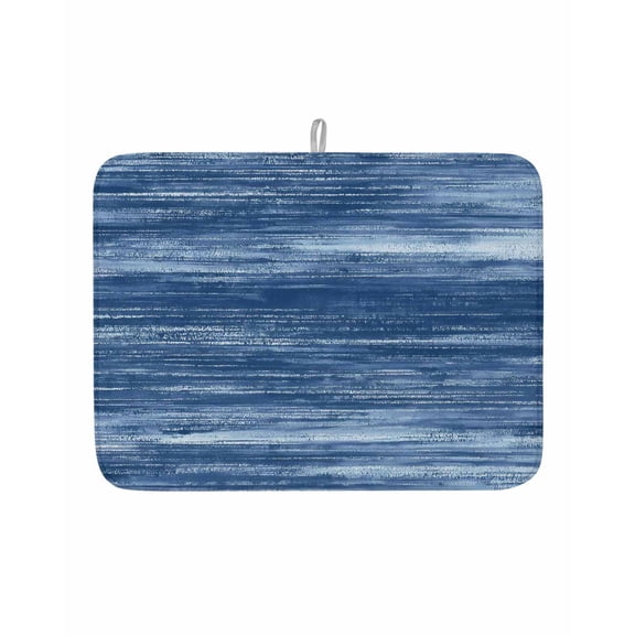Dish Drying Mat for Kitchen Counter Navy Blue Drying Pad Absorbent Drying Mats for Countertops Sinks Draining Racks Ombre Abstract Texture Reversible Drainer Kitchen Accessories 18x24 Inch