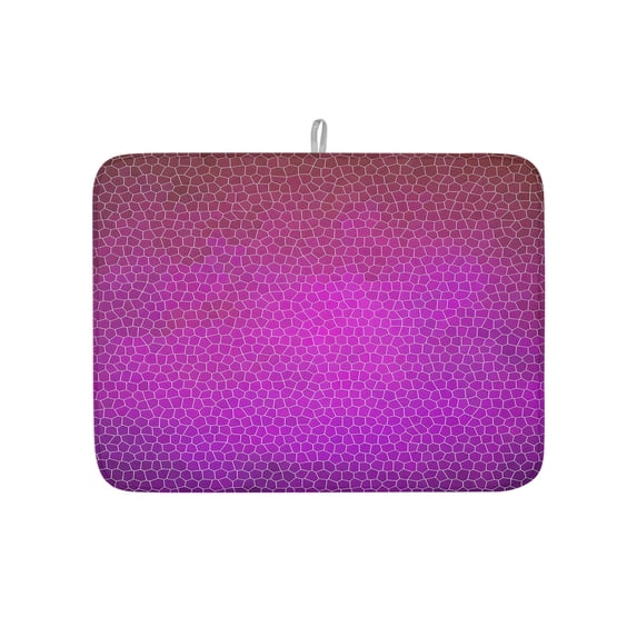 Dish Drying Mat for Kitchen Counter Pink Green Hexagonal Tiles Drying ...