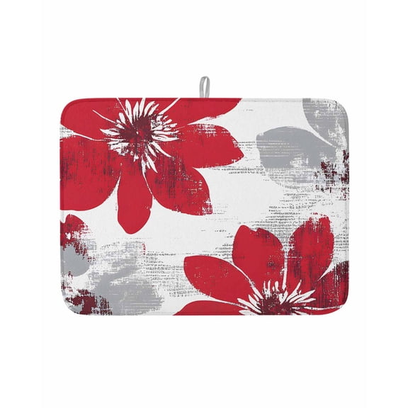Dish Drying Mat for Kitchen Counter Red Sunflower Drying Pad Absorbent Drying Mats for Countertops Sinks Draining Racks Flower Field Reversible Drainer Kitchen Accessories 18x24 Inch