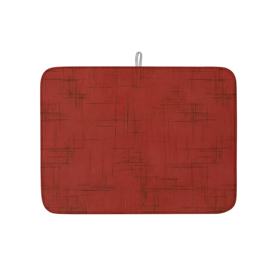 Dish Drying Mat for Kitchen Counter Red Textile Weave Drying Pad ...