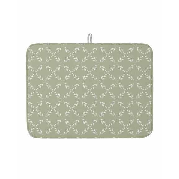 Dish Drying Mat for Kitchen Counter Sage Green Plaid Drying Pad Absorbent Drying Mats for Countertops Sinks Draining Racks Diamond Texture Reversible Drainer Kitchen Accessories 18x24 Inch