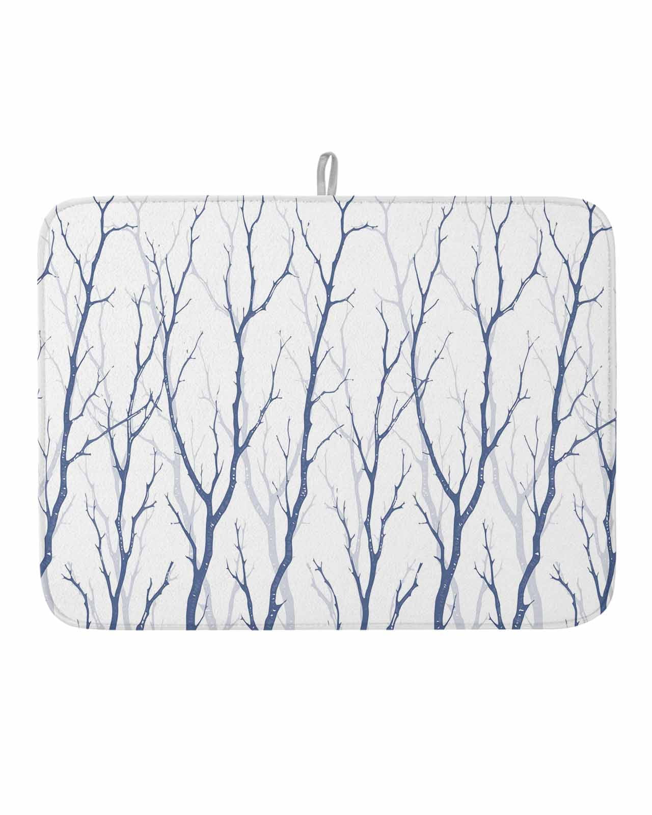 Dish Drying Mat for Kitchen Counter Tree Branches Drying Pad Absorbent ...