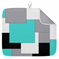 thumbnail image 1 of Dish Drying Mat for Kitchen Countertop, Abstract Geometric Absorbent Dish Mat Reversible Quick Dry Non Slip Draining Mat Kitchen Drying Pad for Dishes, Utensils 18x24 Inch Mid Century Aqua Nordic, 1 of 9