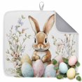 thumbnail image 1 of Dish Drying Mat for Kitchen Countertop, Bunny Easter Eggs Absorbent Microfiber Dish Mat Quick Dry Non Slip Draining Mat Kitchen Drying Pad for Dishes, Utensils 16x18 Inch Colorful Egg Floral Leaves, 1 of 9