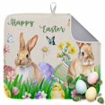 thumbnail image 1 of Dish Drying Mat for Kitchen Countertop, Easter Eggs Bunny Absorbent Microfiber Dish Mat Quick Dry Non Slip Draining Mat Kitchen Drying Pad for Dishes, Utensils 16x18 Inch Butterfly Flower Grass, 1 of 9