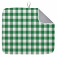 thumbnail image 1 of Dish Drying Mat for Kitchen Countertop, Green Buffalo Check Plaid Absorbent Dish Mat Reversible Quick Dry Non Slip Draining Mat Kitchen Drying Pad for Dishes, Utensils 16x18 Inch Farmhouse Style, 1 of 9