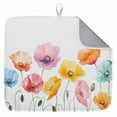thumbnail image 1 of Dish Drying Mat for Kitchen Countertop, Pink Orange Blue Poppies Absorbent Dish Mat Reversible Quick Dry Non Slip Draining Mat Kitchen Drying Pad for Dishes, Utensils 18x24 Inch Watercolor Flowers, 1 of 9