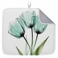 thumbnail image 1 of Dish Drying Mat for Kitchen Countertop, Tulips Flower Absorbent Microfiber Dish Mat Reversible Quick Dry Non Slip Draining Mat Kitchen Drying Pad for Dishes, Utensils 18x24 Inch Green Floral, 1 of 9
