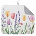 thumbnail image 1 of Dish Drying Mat for Kitchen Countertop, Wildflower Absorbent Microfiber Dish Mat Reversible Quick Dry Non Slip Draining Mat Kitchen Drying Pad for Dishes, Utensils 18x24 Inch Colorful Floral Leaves, 1 of 9