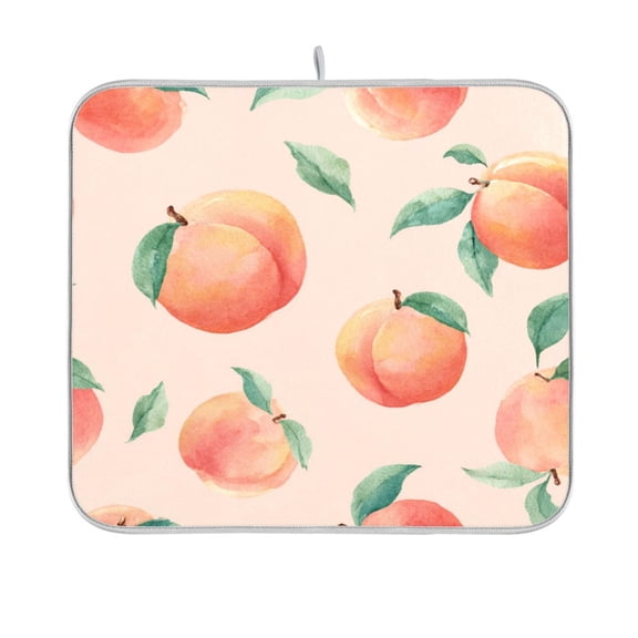 Dish Drying Mat Kitchen Mats Counter Absorbent Dish Pad for Home Decor Pale Pink Peach's Pattern 16x18in