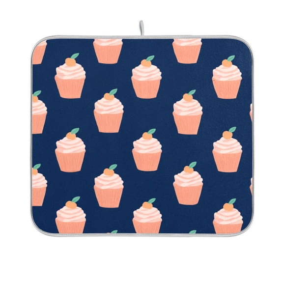 Dish Drying Mat Kitchen Mats Counter Absorbent Dish Pad for Home Decor Peach Ice Cream Pattern 16x18in