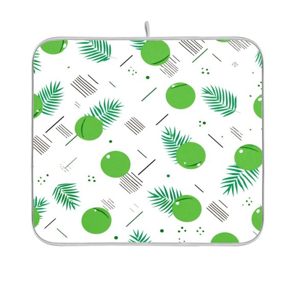 Dish Drying Mat Kitchen Mats Counter Absorbent Dish Pad for Home Decor Simple Coconut Pattern 16x18in