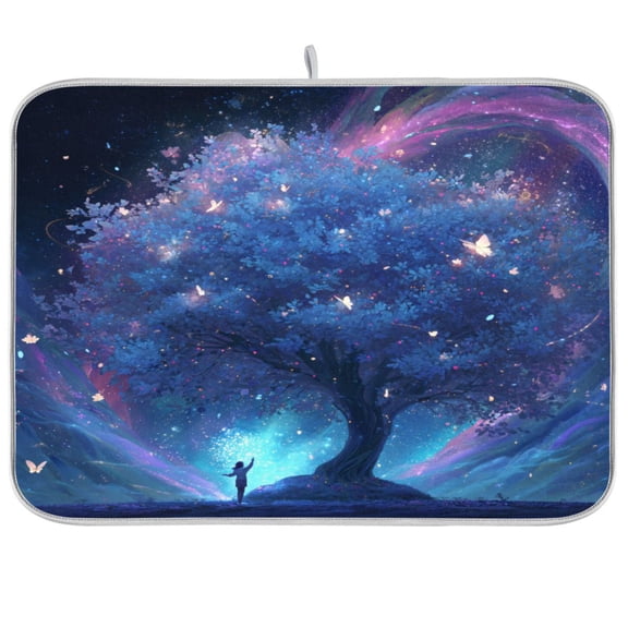 Dish Drying Mat Kitchen Pad Large Counter Absorbent Dish Mats Drainer A Beautiful Tree Of Life