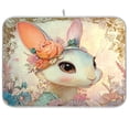 thumbnail image 1 of Dish Drying Mat Kitchen Pad Large Counter Absorbent Dish Mats Drainer Beautiful Bunny, 1 of 8