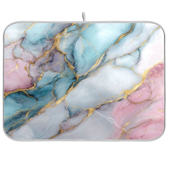 Dish Drying Mat Kitchen Pad Large Counter Absorbent Dish Mats Drainer Beautiful Soft Marble Pattern
