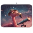thumbnail image 1 of Dish Drying Mat Kitchen Pad Large Counter Absorbent Dish Mats Drainer Big Eyes Flamingo, 1 of 8