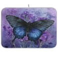 thumbnail image 1 of Dish Drying Mat Kitchen Pad Large Counter Absorbent Dish Mats Drainer Black Blue Butterfly, 1 of 8