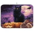 thumbnail image 1 of Dish Drying Mat Kitchen Pad Large Counter Absorbent Dish Mats Drainer Black Cat Rabbit and Crows, 1 of 8