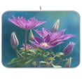 thumbnail image 1 of Dish Drying Mat Kitchen Pad Large Counter Absorbent Dish Mats Drainer Clematis in Full Bloom, 1 of 8